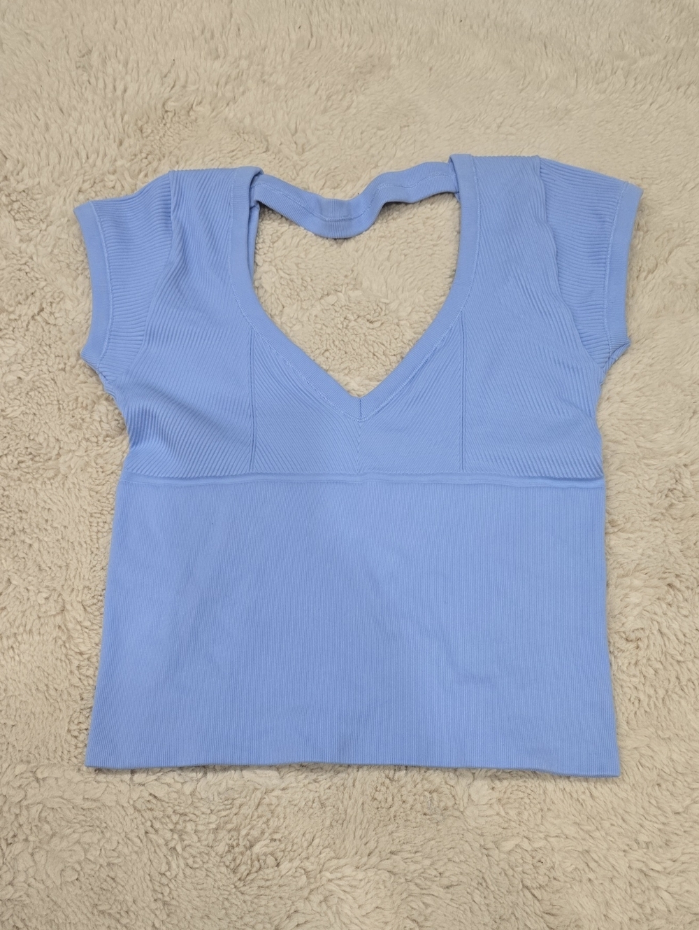 Urban Outfitters Pastel Blue V-Neck Short Sleeve Top
